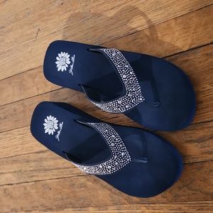 Navy platform flipflops